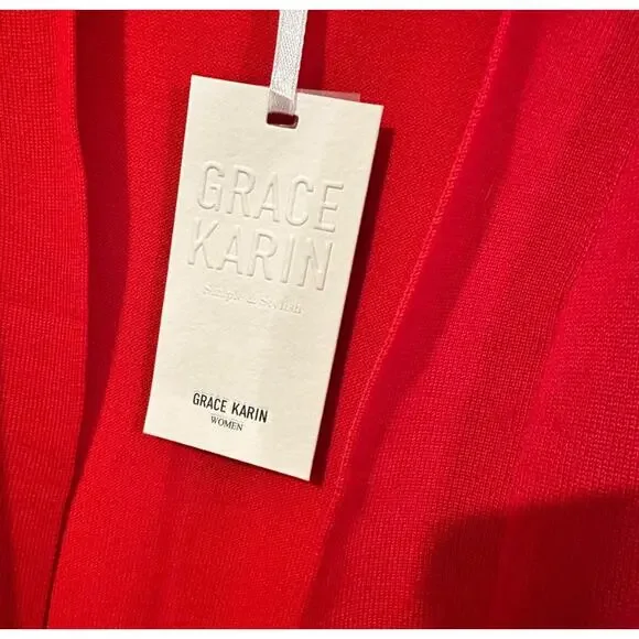 NWT Grace Karin Open Front 3/4 Sleeve Crop Cardigan Sweater - Picture 4 of 7